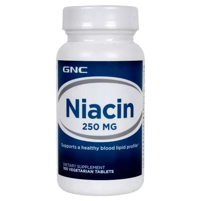 GNC Niacin 250 mg - 100 Vegetarian Tablets